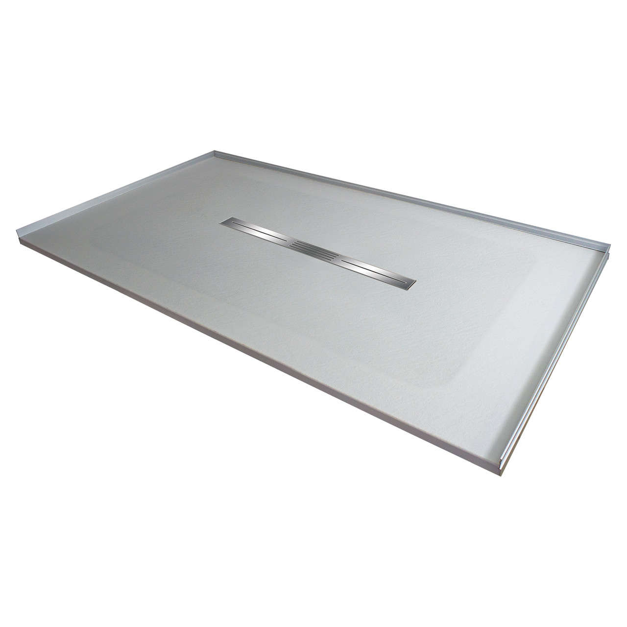 Transolid FZS6032C-39 60-in L x 31.5-in W Zero Threshold Center Drain Shower Base, Grey