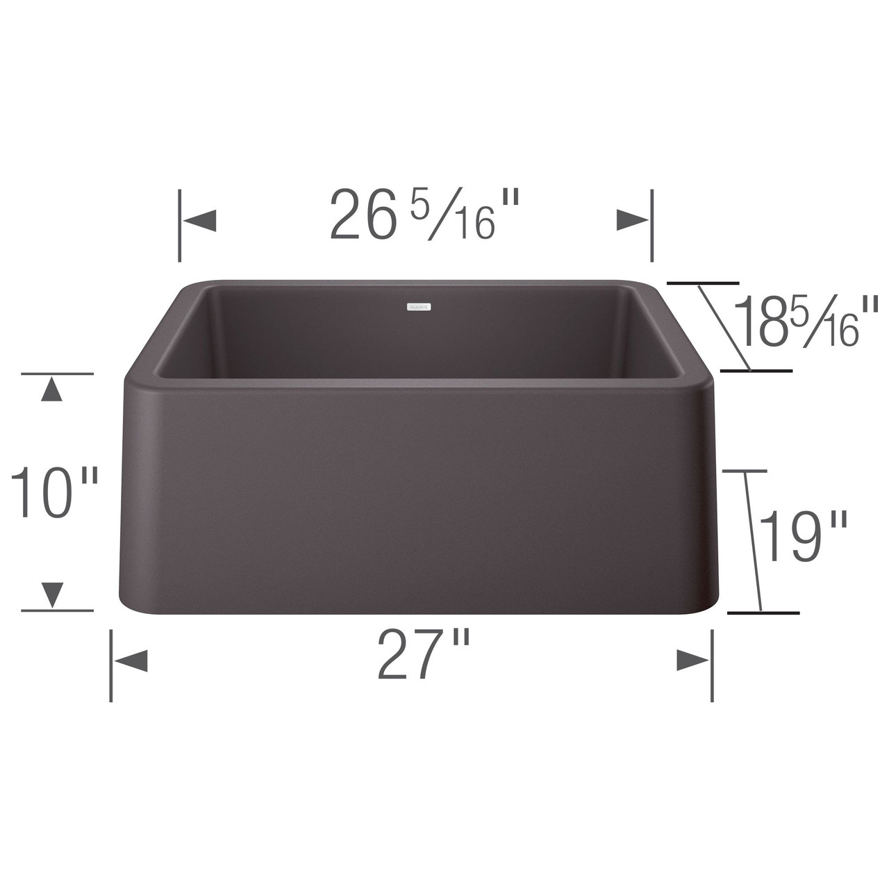 Blanco 27-in x 19-in Granite Single Bowl Apron Front Farmhouse Kitchen Sink in Cinder