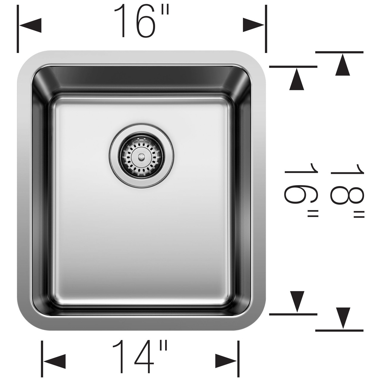 16-in x 18-in Stainless Steel Undermount Bar Sink in Stainless Steel 16-in x 18-in Stainless Steel Undermount Bar Sink in Stainless Steel