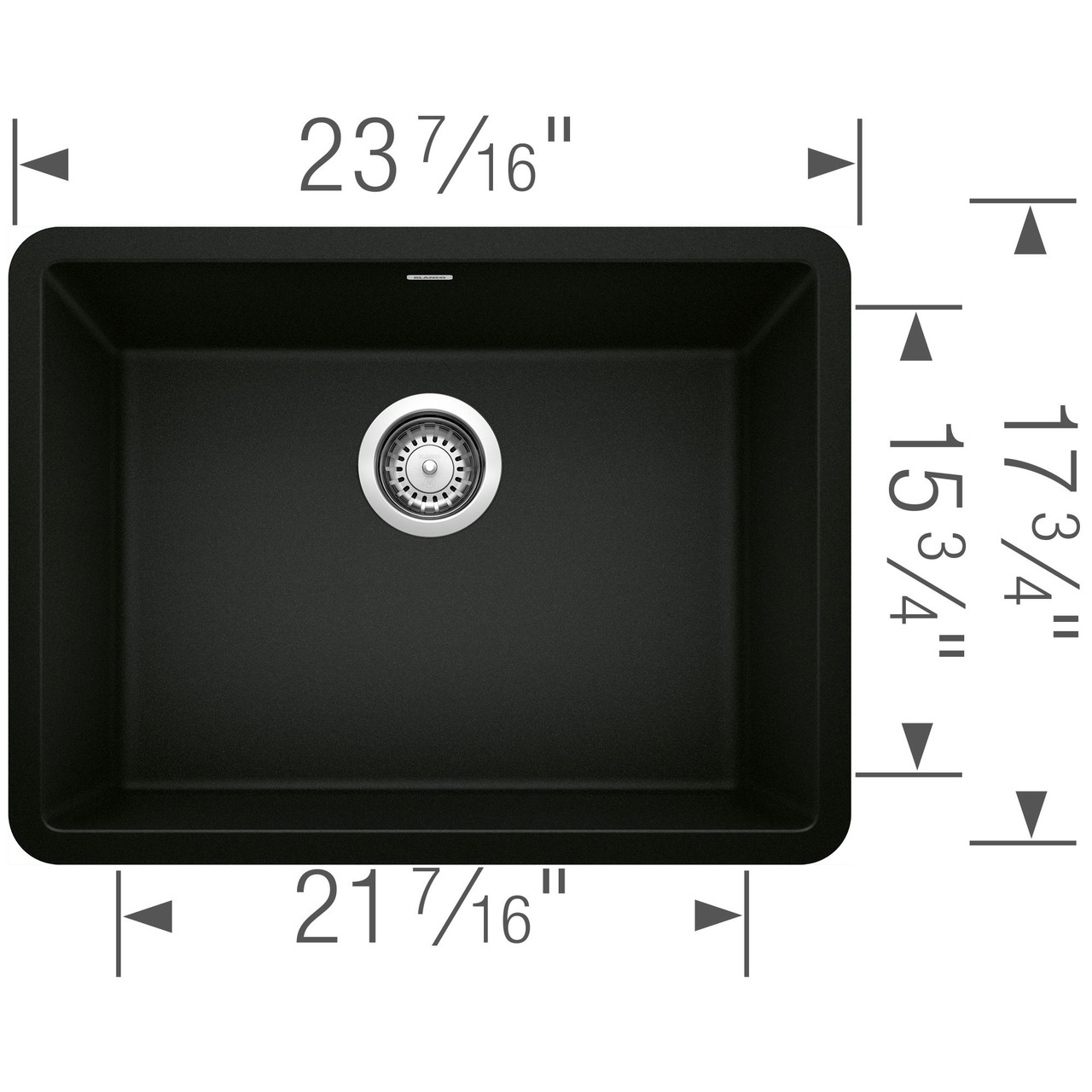 Blanco 442928 Precis 24" Single Bowl in Coal Black