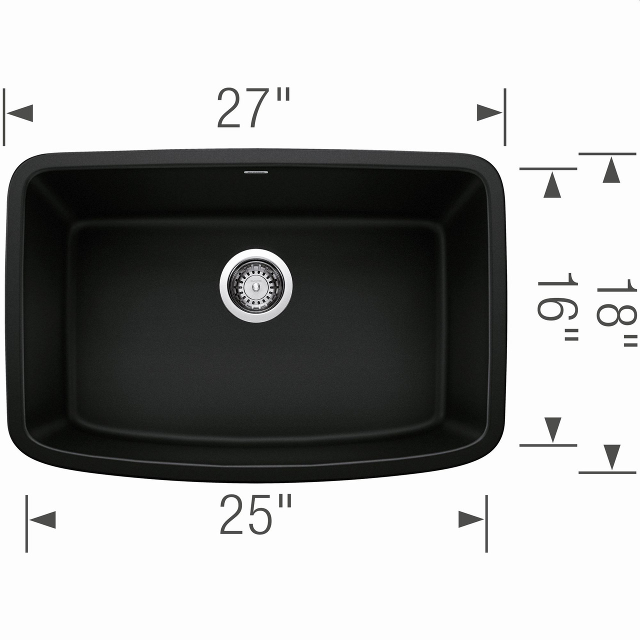 Blanco 442941 Valea 27" Single Bowl in Coal Black