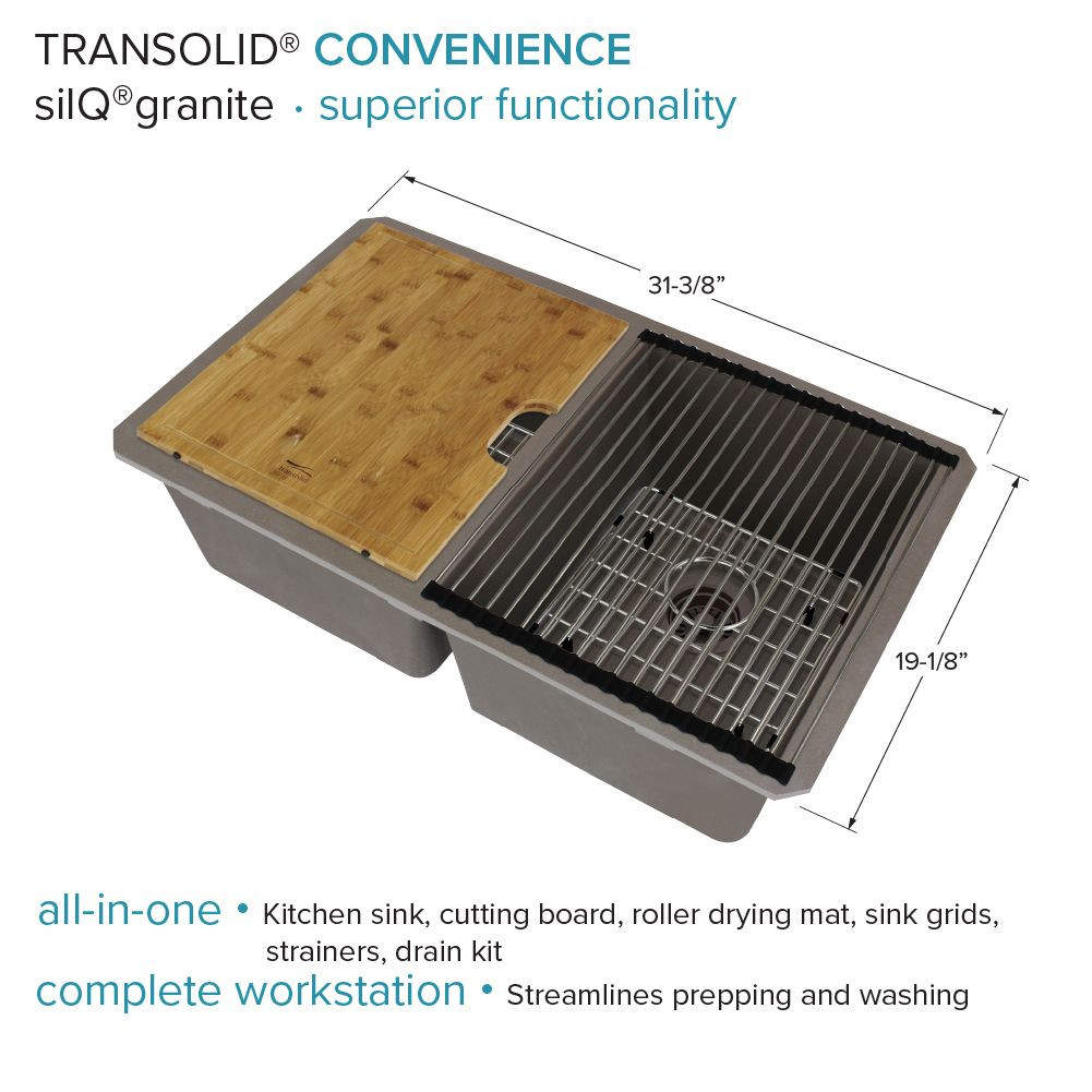 Radius RUDE3118-12-KIT Radius Radius All-In-One Undermount Kitchen Sink Kit