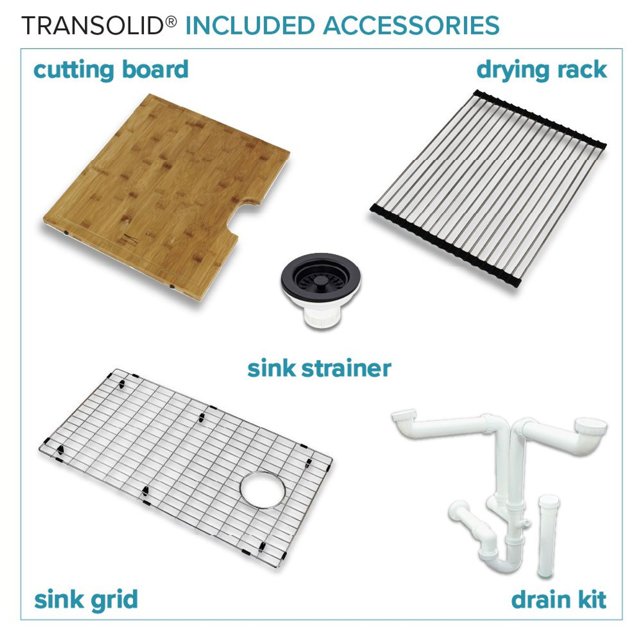 Radius RUSS3118-09-KIT Radius Radius All-In-One Undermount Kitchen Sink Kit