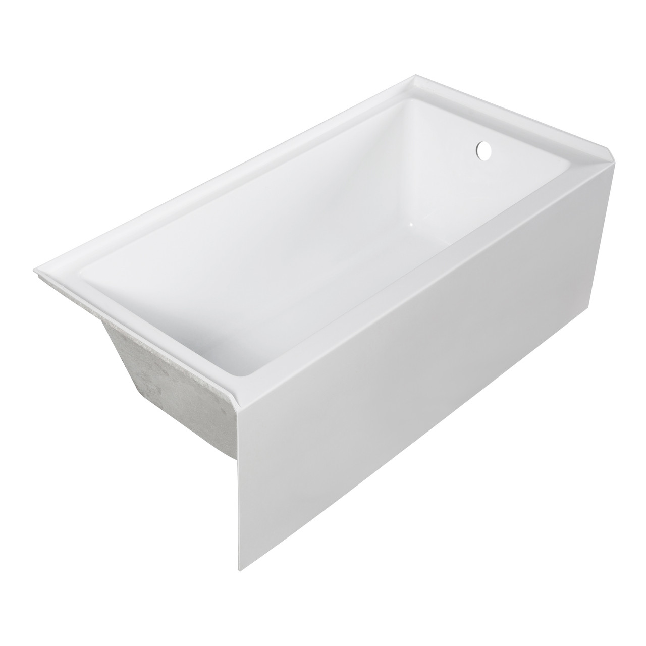 Transolid UATTR603020-R Ursula 60-in x 30-in x 20-in Alcove Acrylic Bathtub With Right Hand Drain, White (Glossy) 