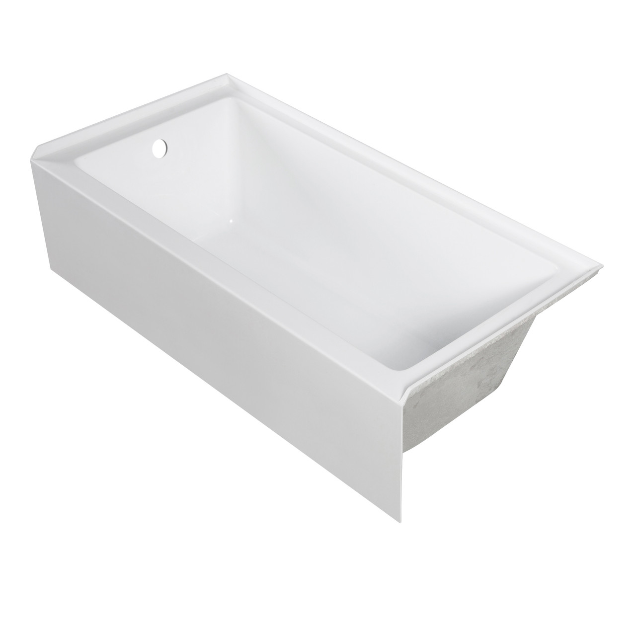 Transolid UATTR603215-L Ursula 60-in x 32-in x 15-in Alcove Acrylic Bathtub With Left Hand Drain, White (Glossy) 