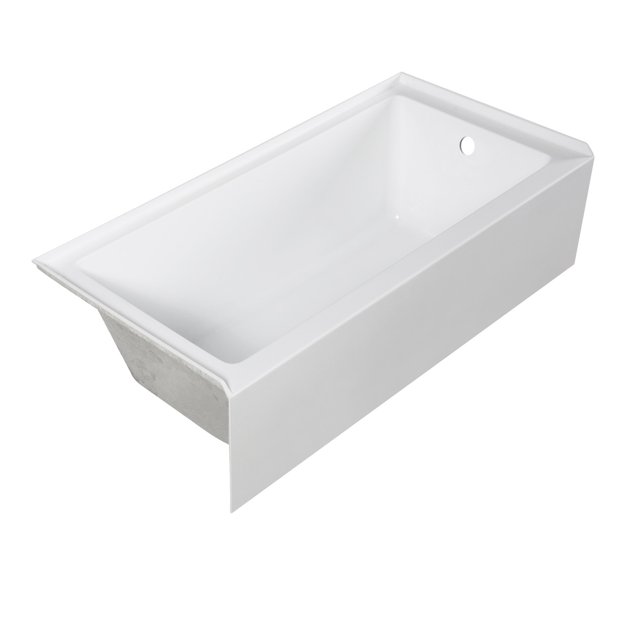 Transolid UATTR603215-R Ursula 60-in x 32-in x 15-in Alcove Acrylic Bathtub With Right Hand Drain, White (Glossy) 