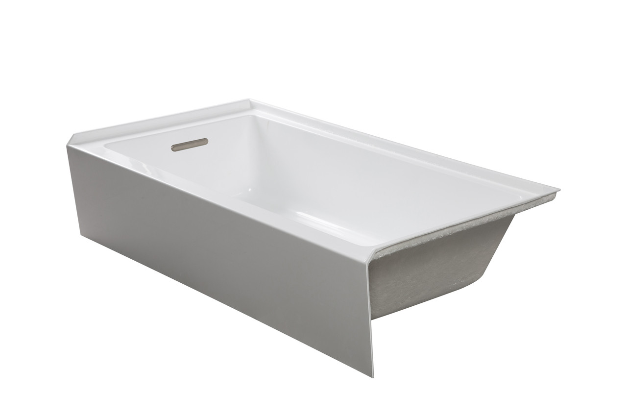 UATLN603215-L Unity 60-in x 32-in x 15-in Alcove Acrylic Bathtub With Left Hand Drain, White (Glossy)