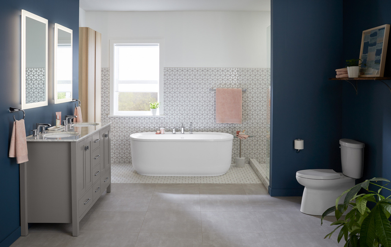 Sterling Spectacle 60"x32" Oval Acrylic Freestanding Bathtub in White Sterling Spectacle 60"x32" Oval Acrylic Freestanding Bathtub in White