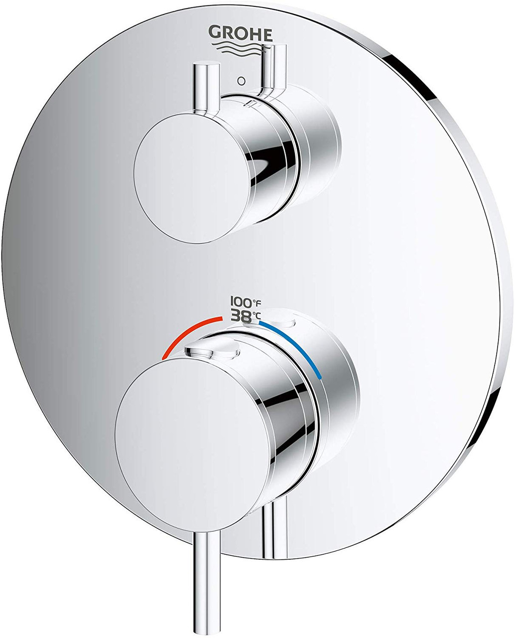 Grohe 24150003 Atrio Single Function 2-Handle Thermostatic Trim in StarLight Chrome Finish