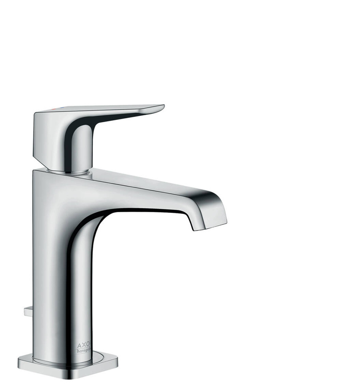 Single-Hole Faucet 125 with Lever Handle and Pop-Up Drain in Chrome