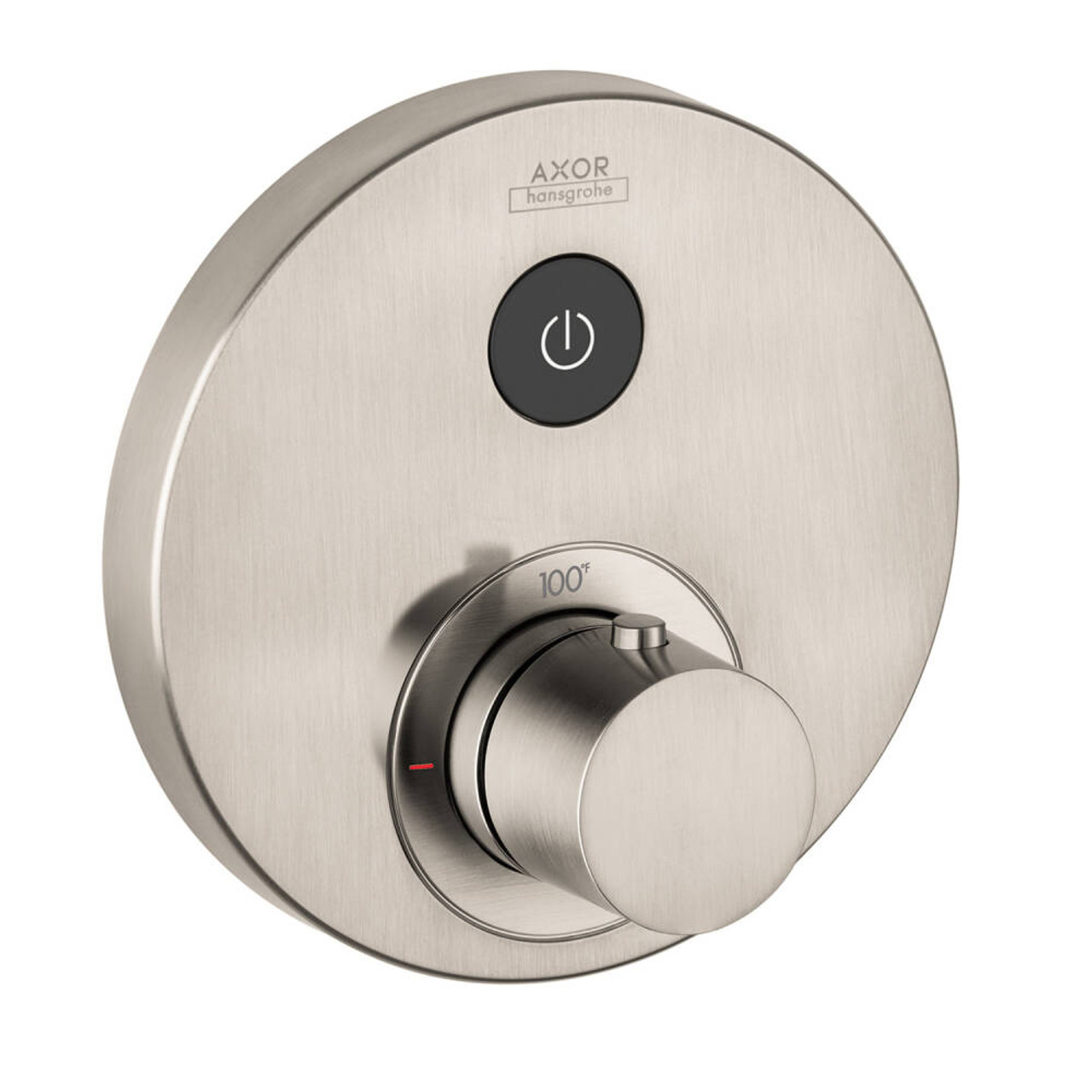 Single Function Thermostatic Trim Round in Brushed Nickel