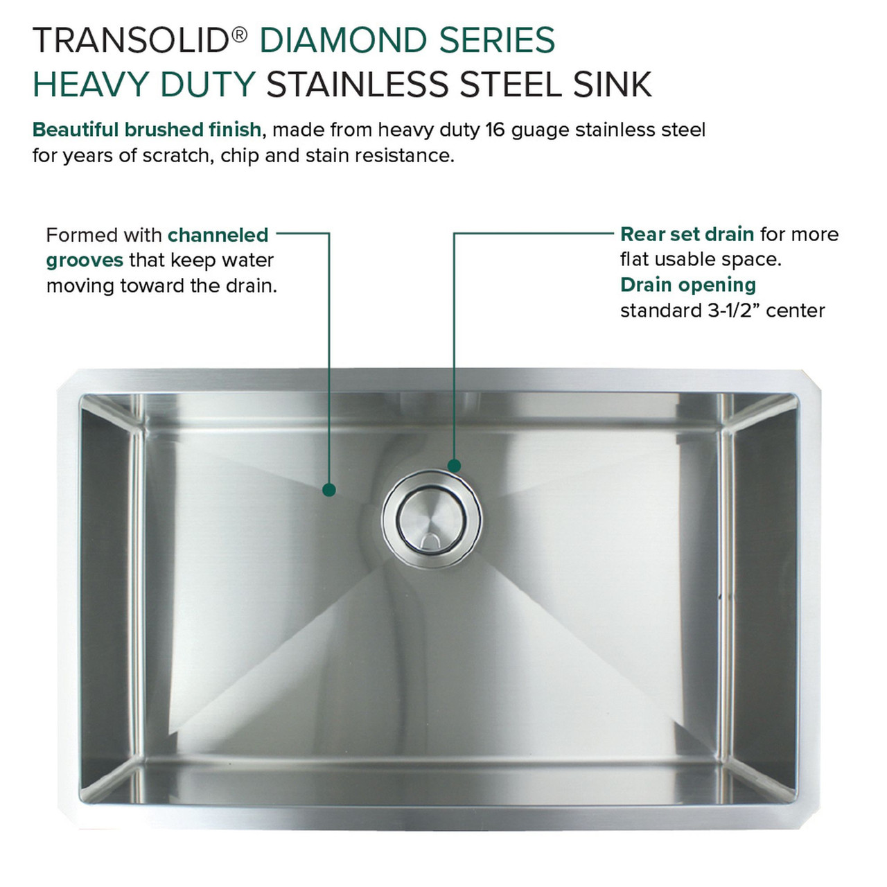 Diamond Sink Kit with Single Bowl, Undermount Installation, Magnetic Accessories Kit, and Drain Kit