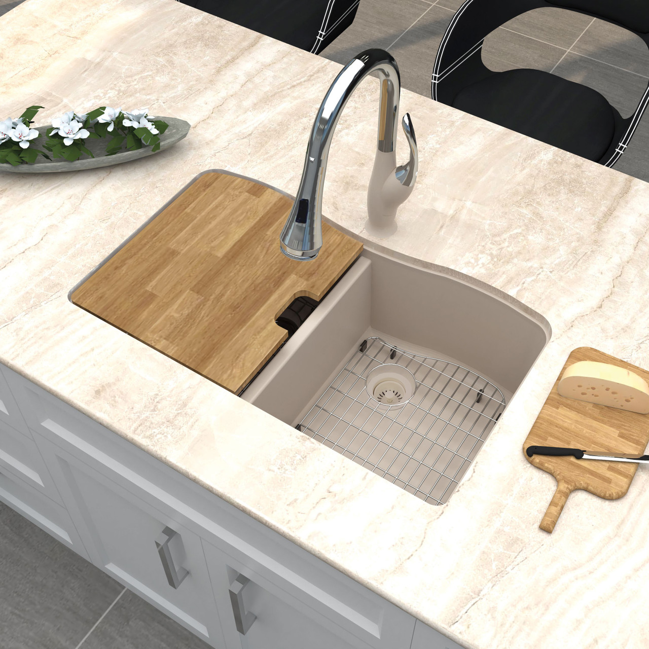 Aversa AUDE3219-16-KIT Aversa Radius All-In-One Undermount Kitchen Sink Kit