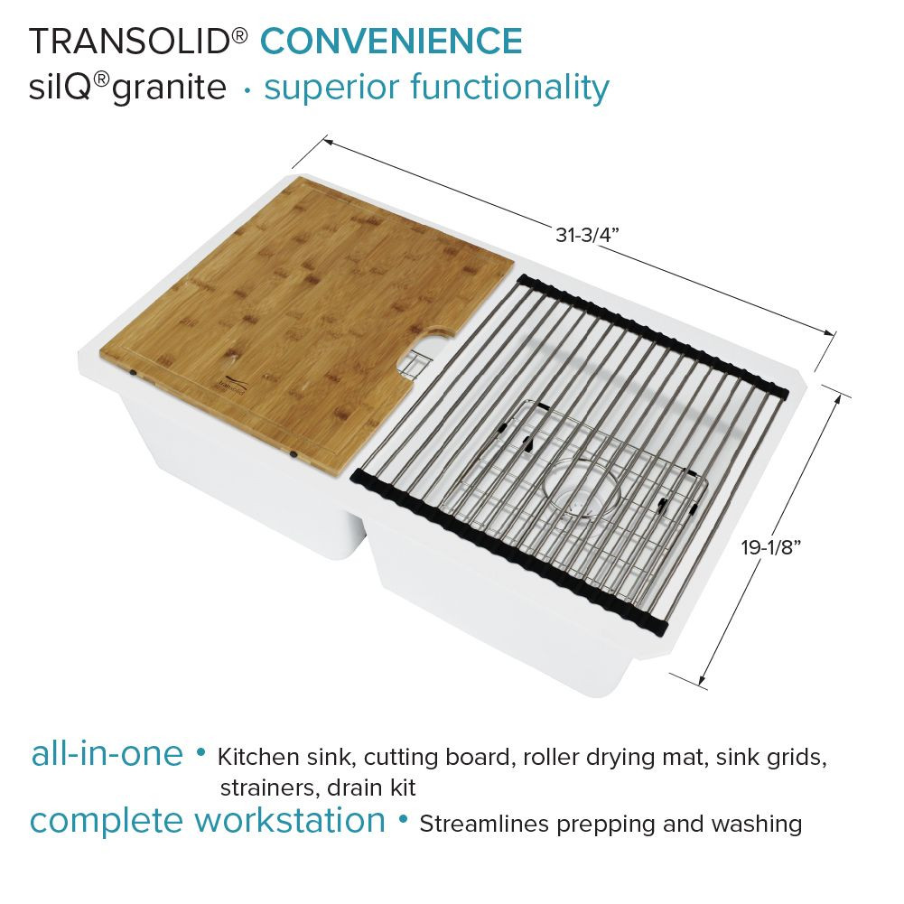 Radius RUDE3118-01-KIT Radius Radius All-In-One Undermount Kitchen Sink Kit