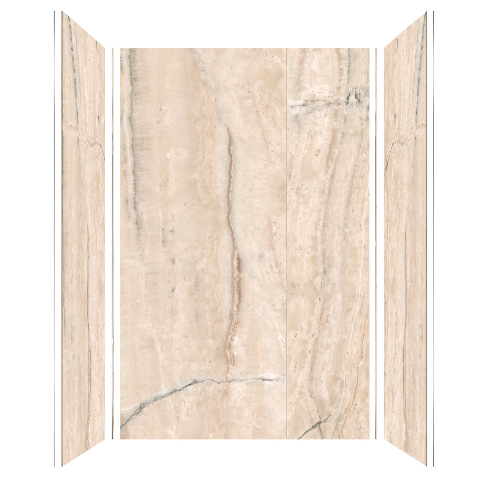 TWKE603696-KI32G Titan 60-in x 36-in x 96-in Eco Shower Wall Trimmable Kit, Savanna Creme (Glossy)