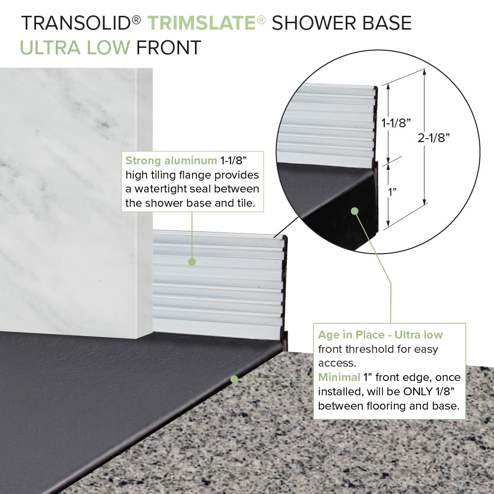 TWWCSK603296-KI03GPC Titan 60-in x 32-in x 96-in Walk-In Shower Kit with End Drain, Black Caruso, Polished Chrome