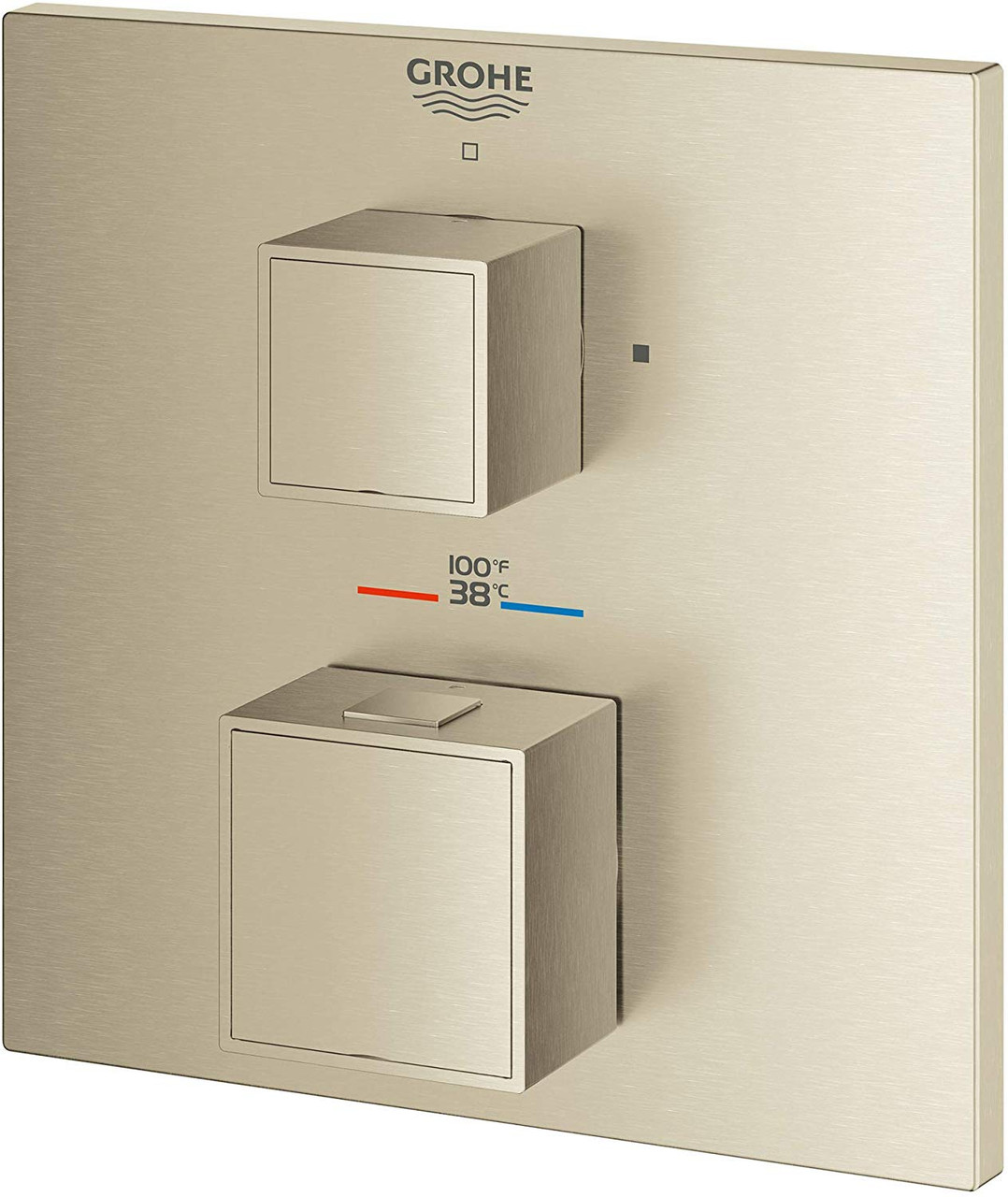Grohe 24158EN0 Grohtherm Cube Dual Function 2-Handle Thermostatic Trim in Brushed Nickel Infinity Finish