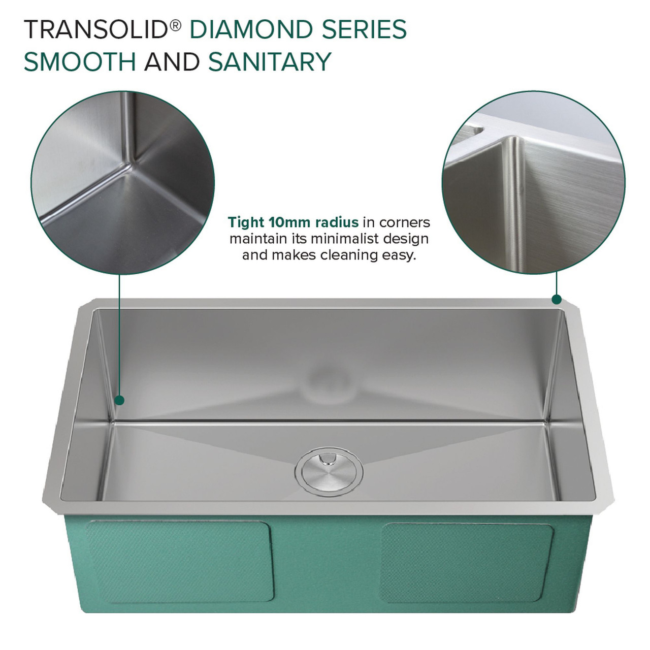 Diamond Sink Kit with Super Single Bowl,  Undermount Installation, Magnetic Accessories Kit, and Drain Kit