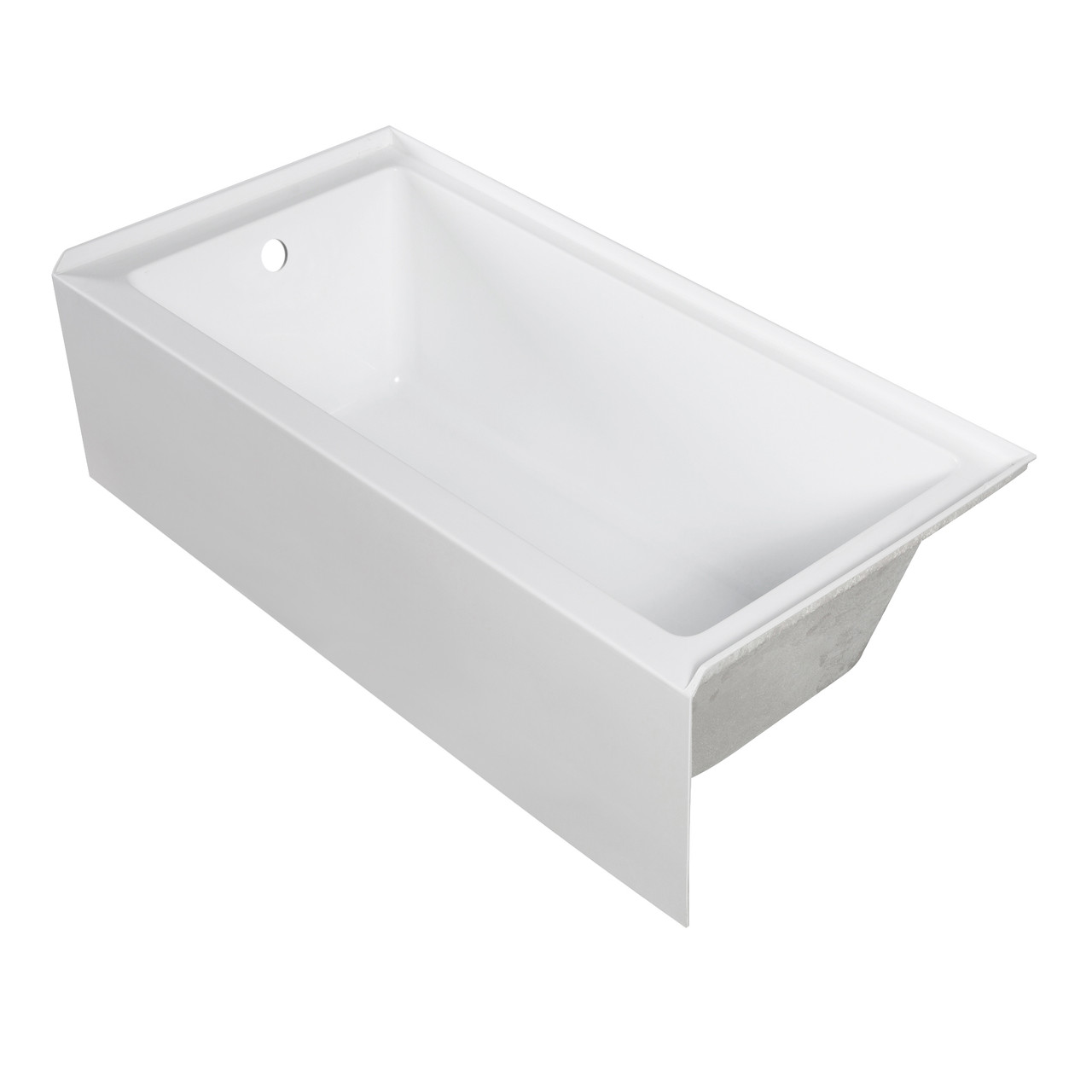 Transolid UATTR603217-L Ursula AFR 60-in x 32-in x 17-in Alcove Acrylic Bathtub With Left Hand Drain, White (Glossy) 