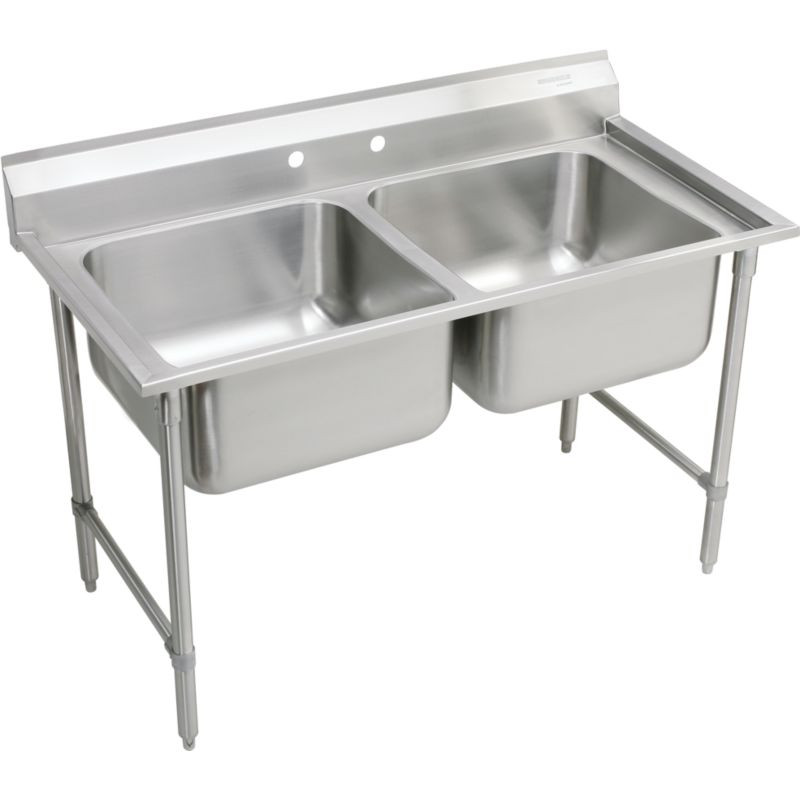 Elkay RNSF82362 Commercial Scullery Sink with 2 Faucet Holes in Buffed Satin