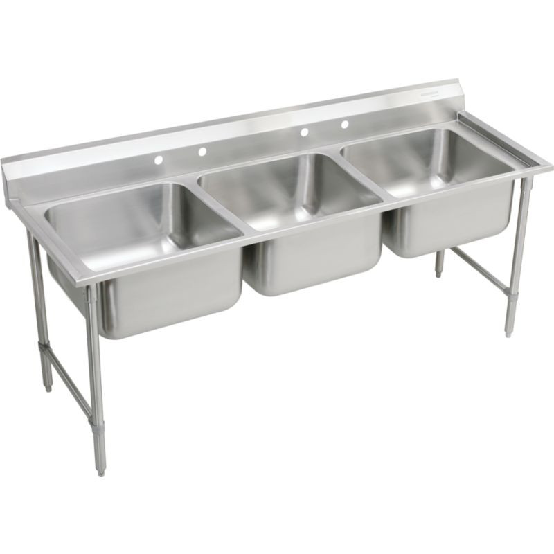 Elkay RNSF83544 Commercial Scullery Sink with 4 Faucet Holes in Buffed Satin