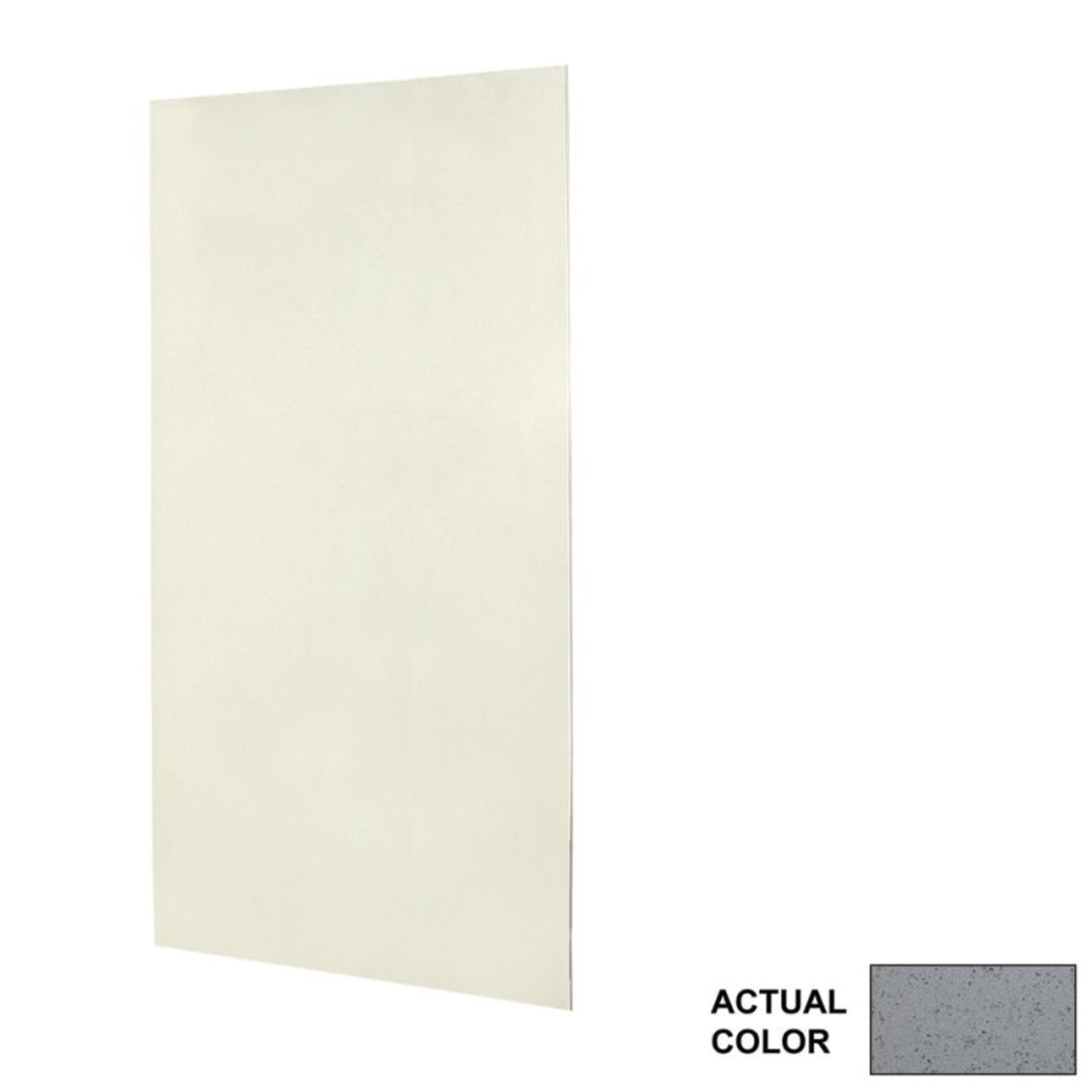 48-in W x 96-in H Solid Surface Shower Wall Panel in Gray Glass
