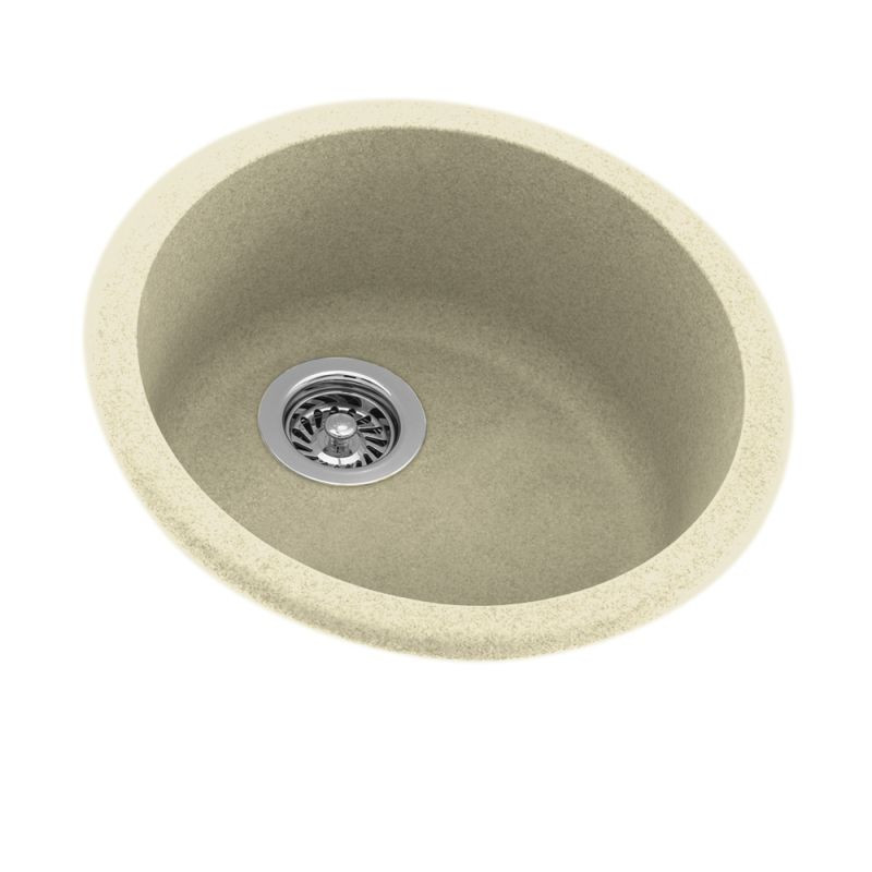 18.5-in D x 18.5-in W x 8-in H Solid Surface Drop-in Bar Sink with 0-Hole in Bone
