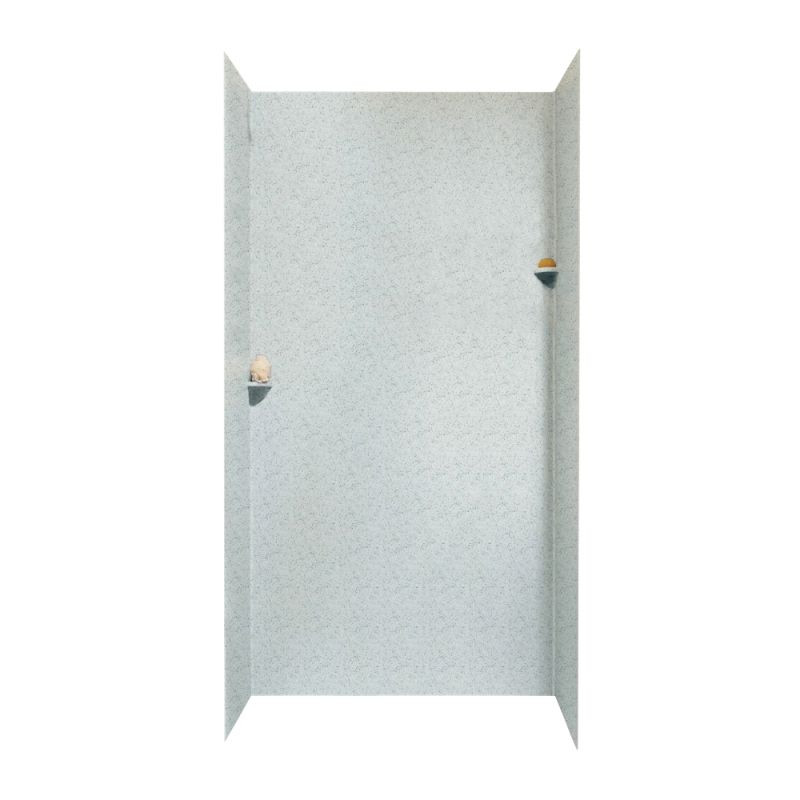 36-in D x 48-in W x 96-in H Solid Surface Shower Wall Surround in Tahiti Gray