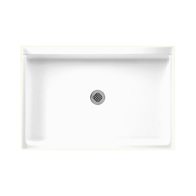 48.375-in W x 32.188-in D x 5.5-in H Solid Surface Shower Base in White