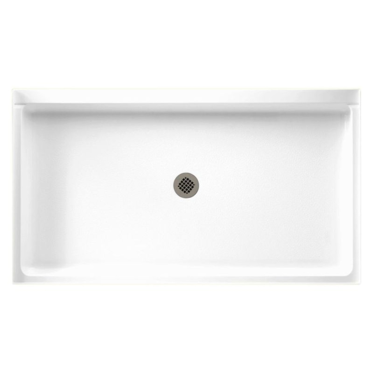 60.375-in W x 32.188-in D x 5.5-in H Solid Surface Shower Base in White