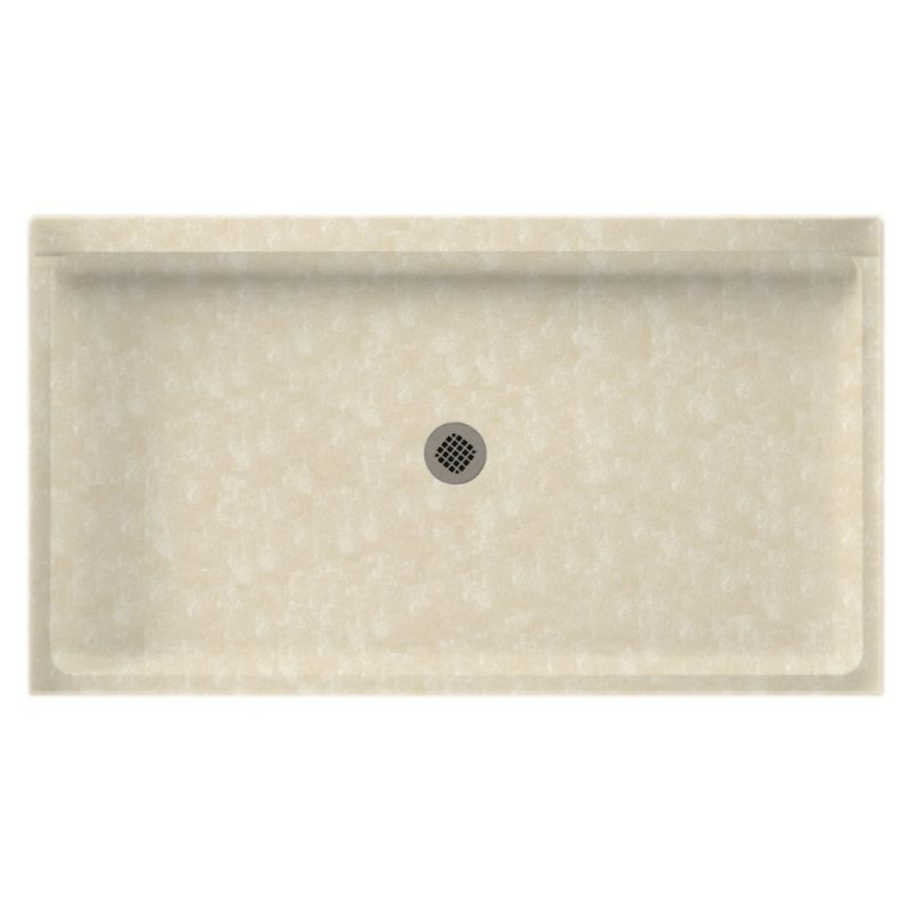 60.375-in W x 32.188-in D x 5.5-in H Solid Surface Shower Base in Cloud Bone
