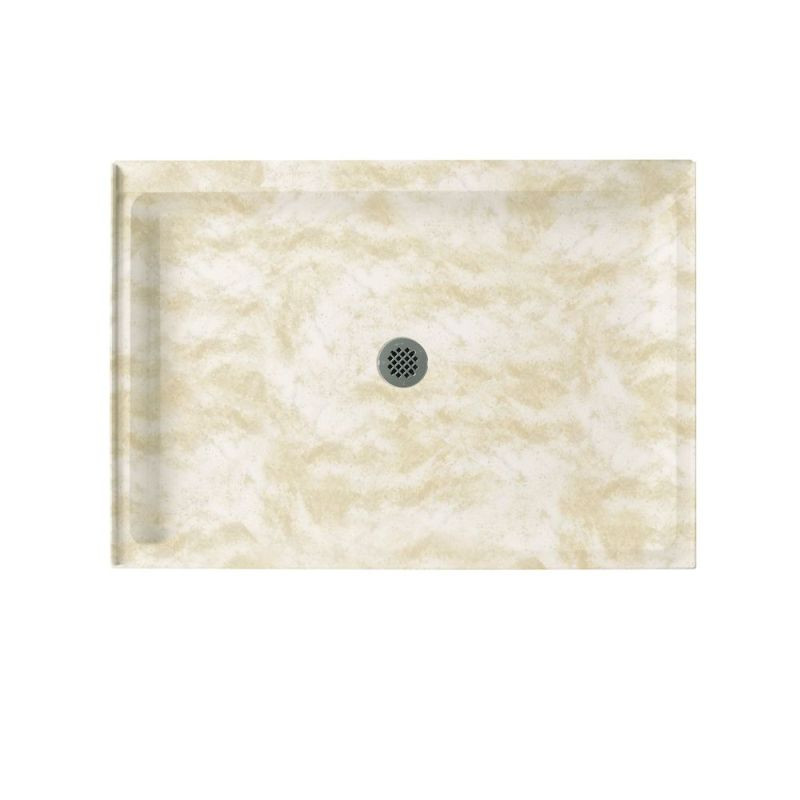 48.375-in W x 34.188-in D x 5.5-in H Solid Surface Shower Base in Cloud White