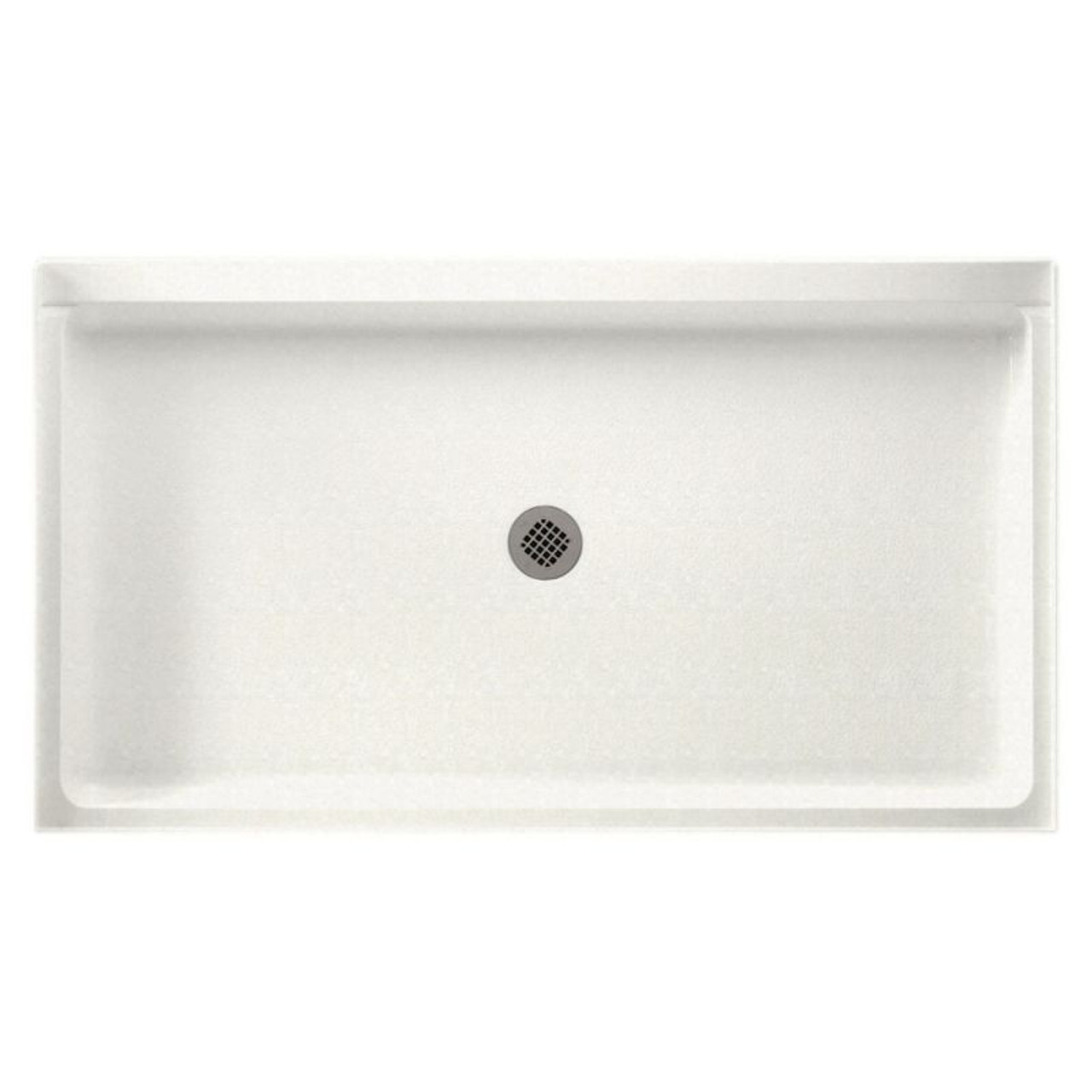 60.375-in D x 34.188-in W x 5.5-in H Solid Surface Shower Base in Tahiti Ivory