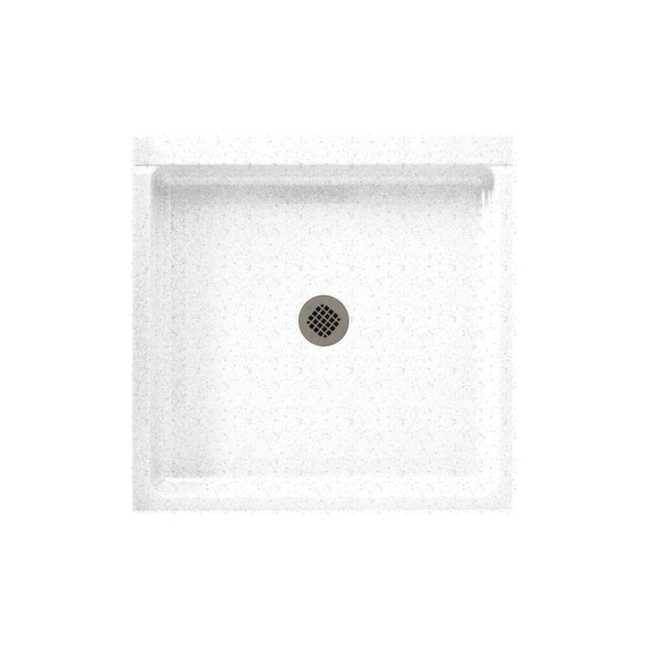 42.375-in D x 42.188-in W x 5.5-in H Solid Surface Shower Base in Arctic Granite