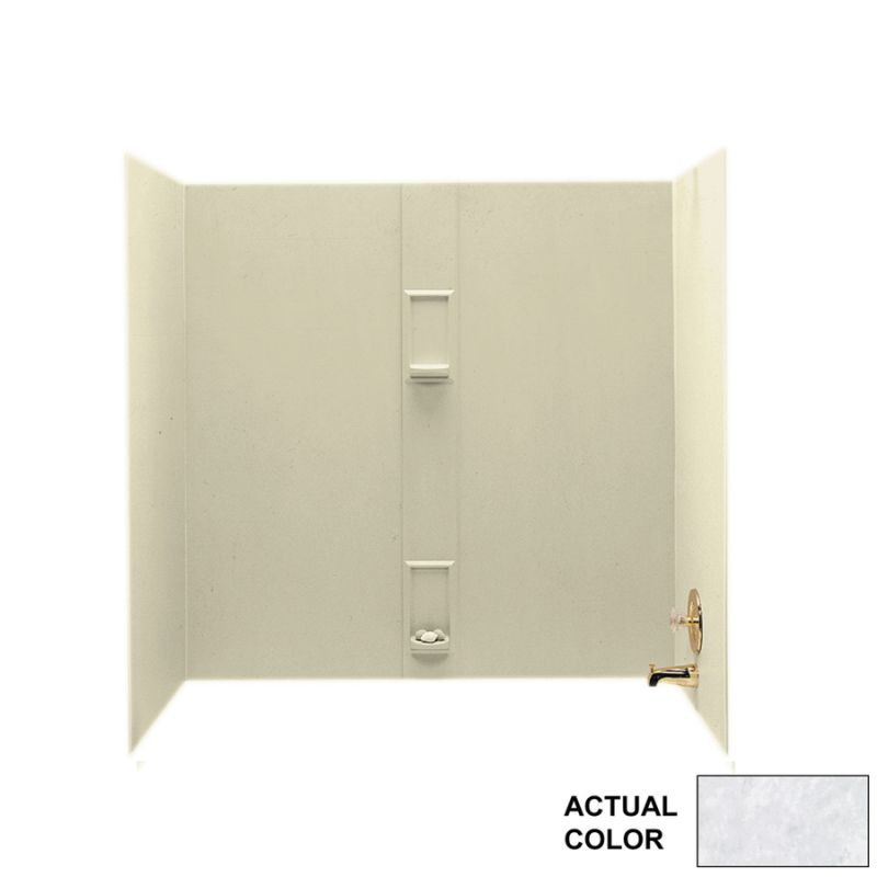 30-in D x 60-in W x 60-in H Solid Surface Bathtub Wall Kit in Ice