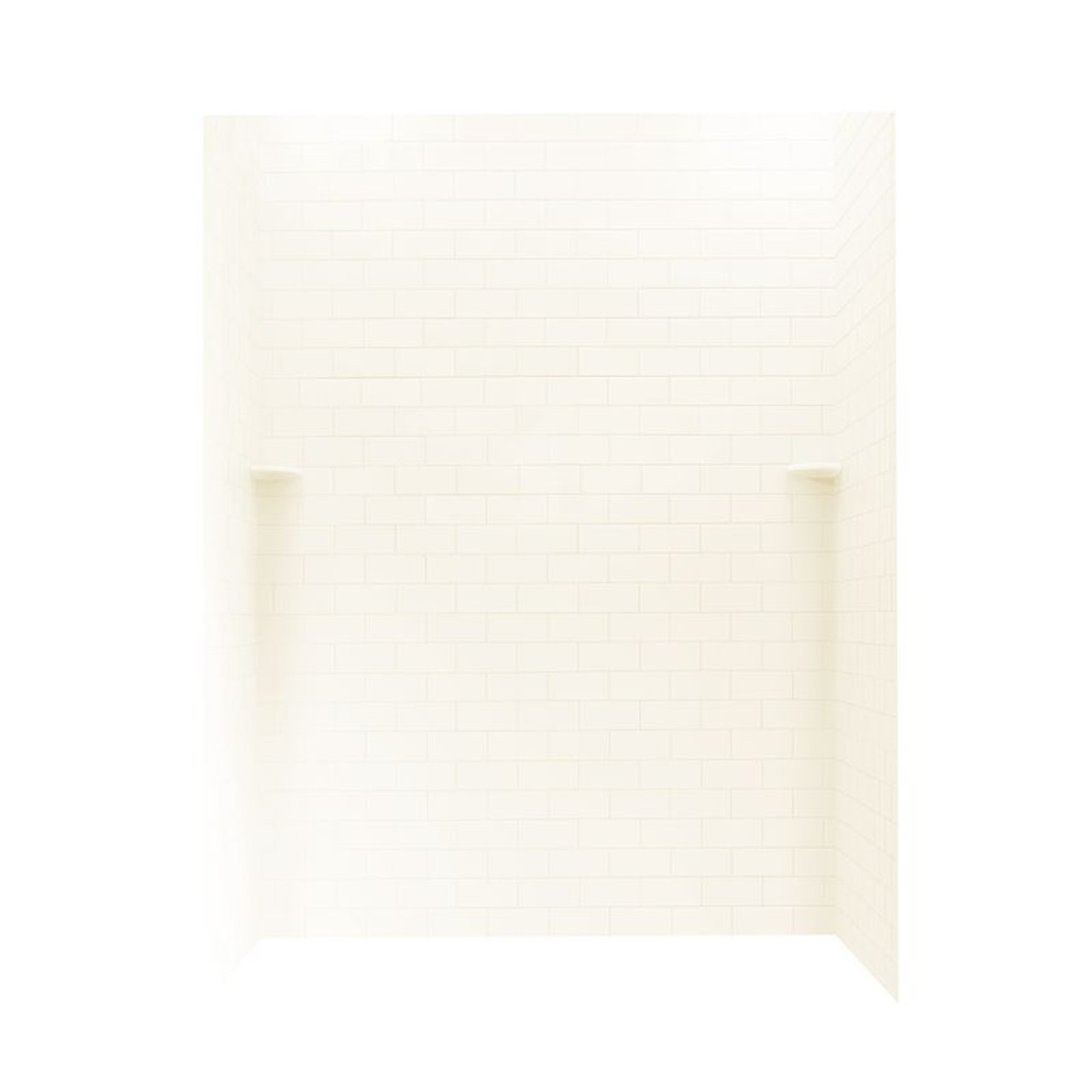 36-in D x 62-in W x 72-in H Solid Surface Shower Wall Kit in White
