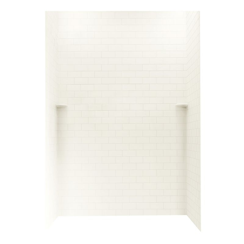 36-in D x 62-in W x 96-in H Solid Surface Shower Wall Kit in Bisque