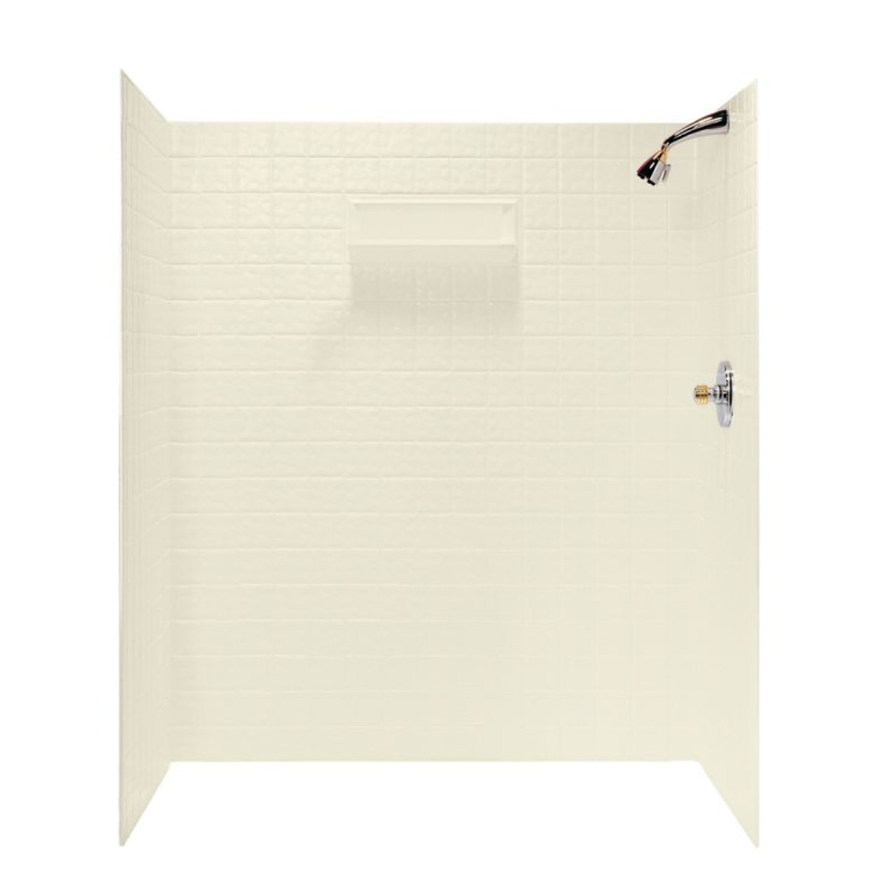 36-in D x 64.75-in W x 71.625-in H Veritek Shower Wall Surround in Bone