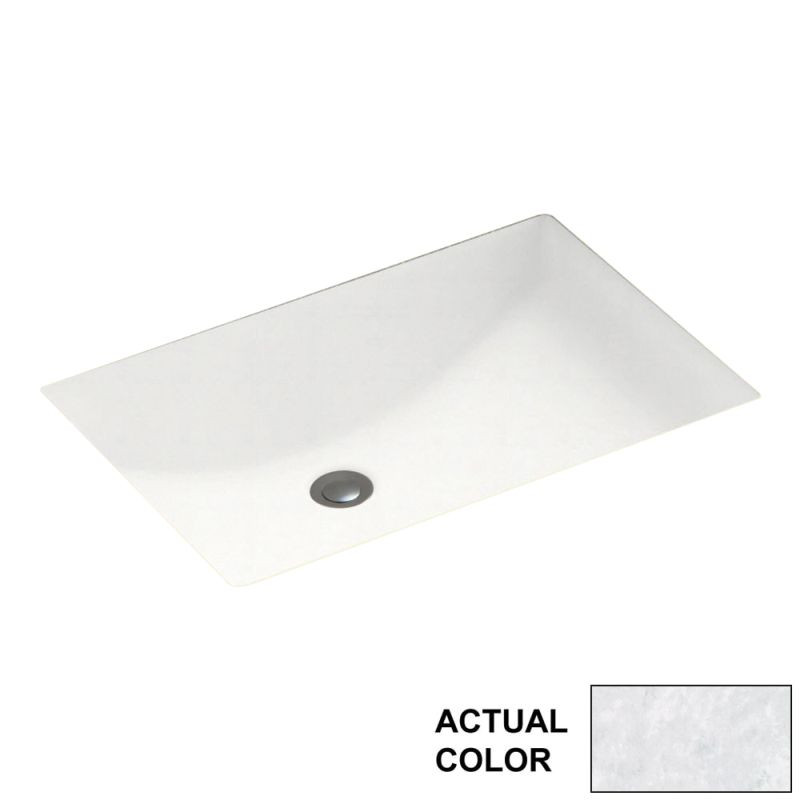 22-in W x 16-in D x 6.25-in H Solid Surface Undermount Bathroom Sink in Ice