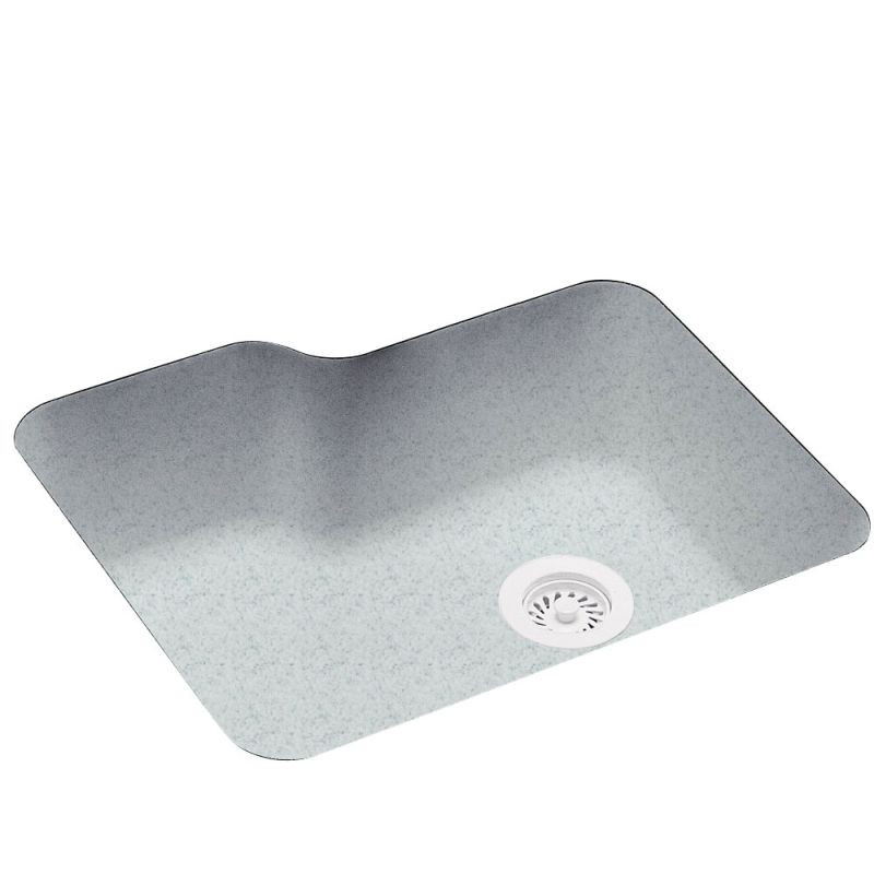 25-in D x 21.25-in W x 8.75-in H Solid Surface Undermount Single Bowl Kitchen Sink with 0-Hole in Tahiti Gray
