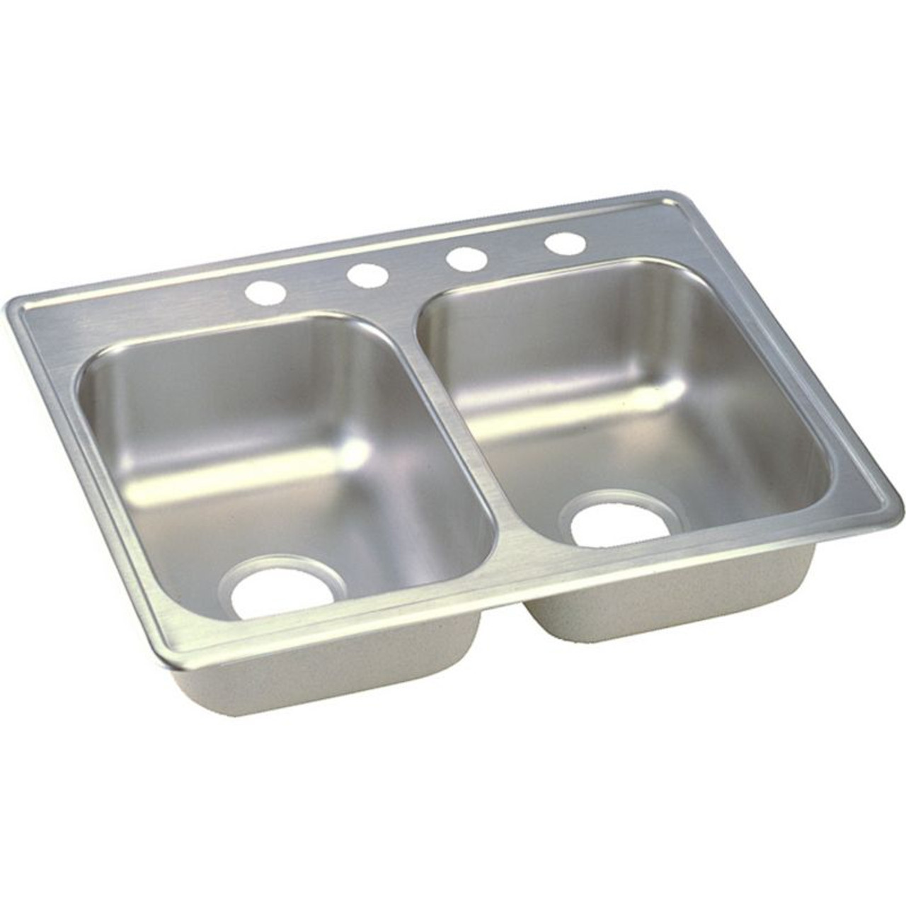 Dayton D225193 Stainless Steel Double Bowl Top Mount Sink with 3 Faucet Holes in Satin