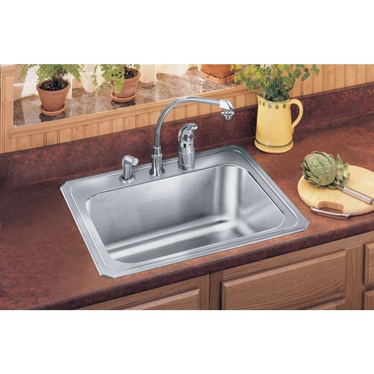 25" x 22" x 10-1/4" 20 Gauge Stainless Steel Single Bowl Drop-in Laundry Sink with 3 Faucet Holes in Brushed Satin
