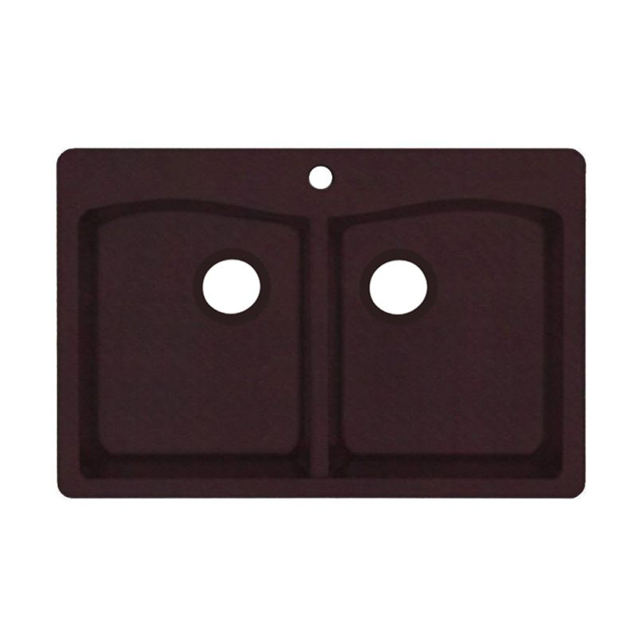 33-in D x 22-in W x 9.063-in H Granite Dual Mount Double Bowl Kitchen Sink with 1-Hole in Espresso