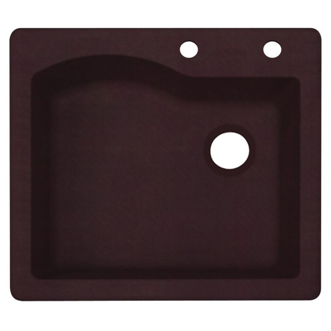 25-in D x 22-in W x 9.5-in H Granite Dual Mount Single Bowl Kitchen Sink with 2-Hole in Espresso