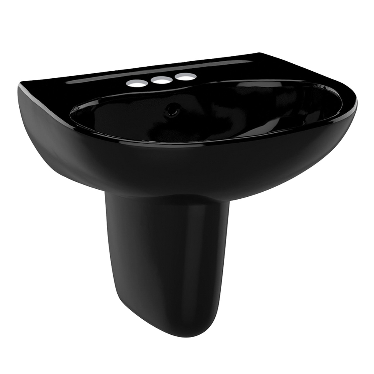 Toto Supreme LHT241.4#51 22-7/8-in Wall Mounted Bathroom Sink with 3 Faucet Holes Drilled and Overflow in Ebony