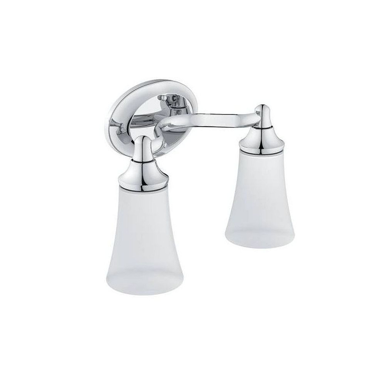 2 Light Bathroom Sconce with Frosted Shades in Chrome 2 Light Bathroom Sconce with Frosted Shades in Chrome