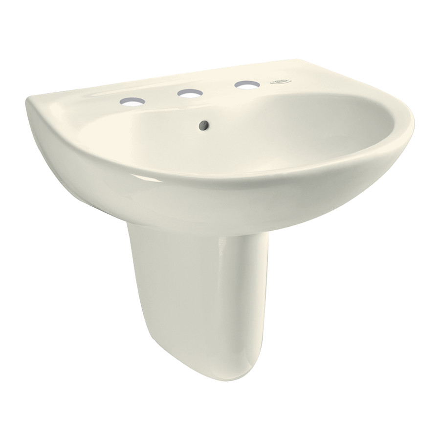 Toto LHT241.8G#12 22-7/8-in Wall Mounted Bathroom Sink with 3 Faucet Holes Drilled, Overflow and SanaGloss Ceramic Glaze in Sedona Beige