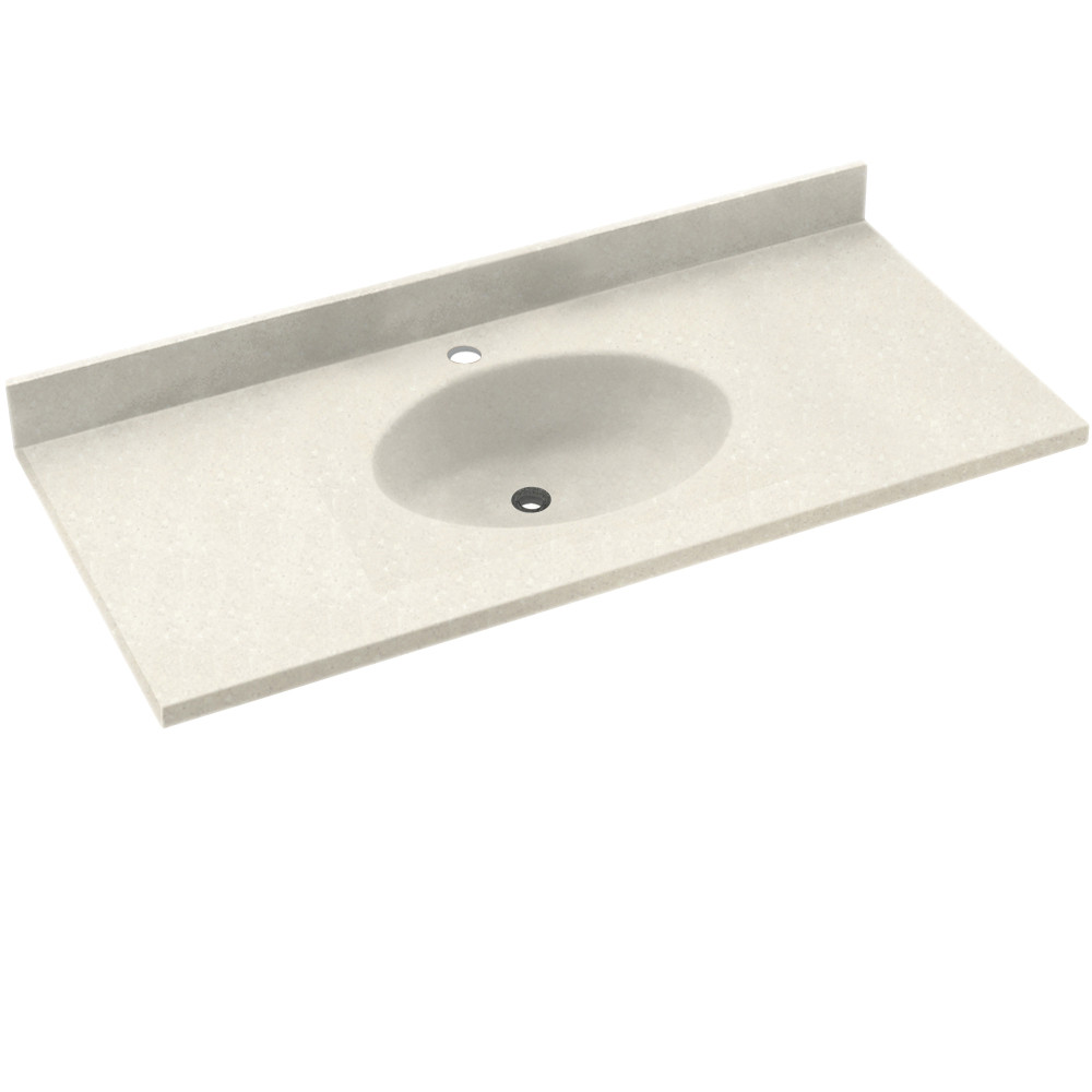 CH1B2237-018 Solid Surface 37-in x 22-in Integral Single Sink Bathroom Vanity Top in Bisque