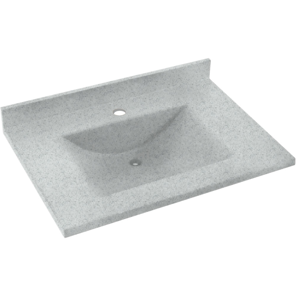 Composite 31-in x 22-in Integral Single Sink Bathroom Vanity Top in Tahiti Gray