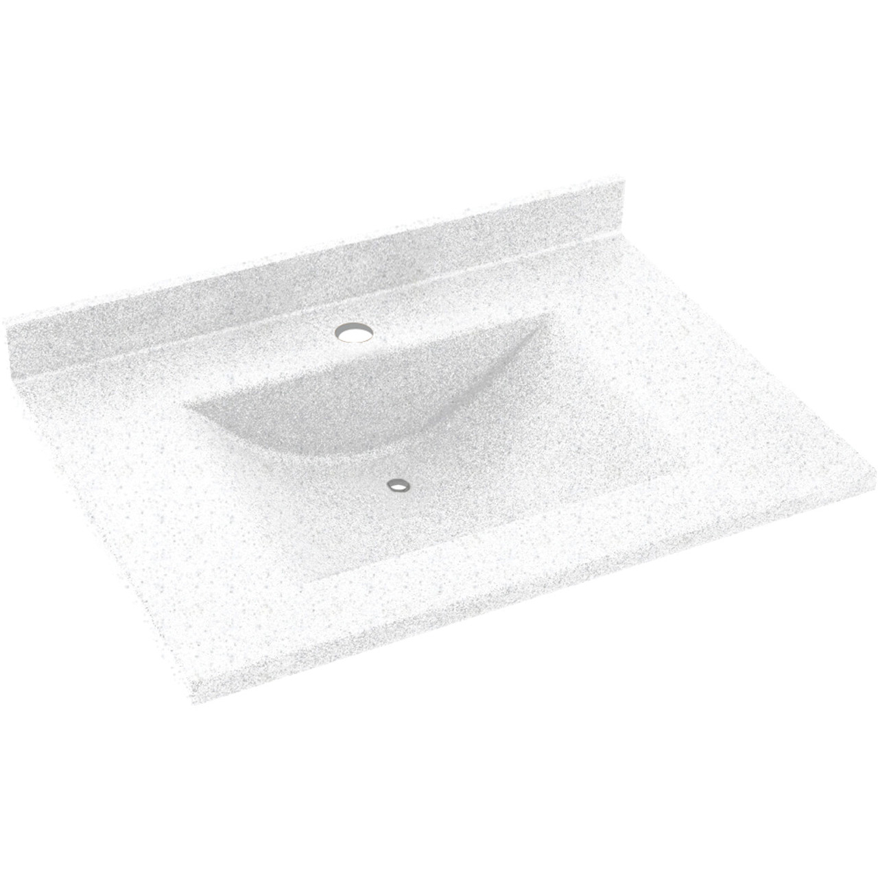 Composite 37-in x 22-in Integral Single Sink Bathroom Vanity Top in Arctic Granite